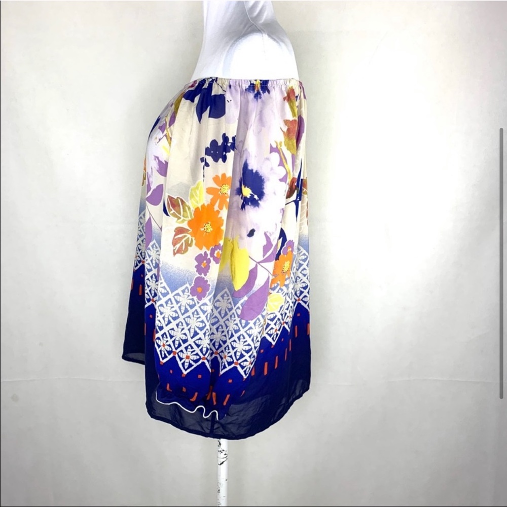 Fei Anthropologie Floral Foliage Off Shoulder Silk Top - Picture 3 of 13